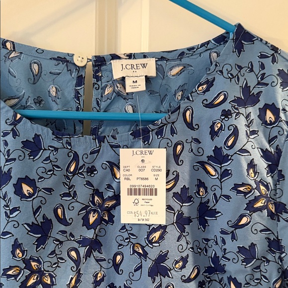 J.Crew NWT Floral Long-Sleeve Blouse - Women's Top - Picture 3 of 4
